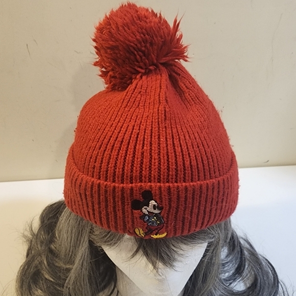 GAP Disney Collaboration Red Pom Pom Beani Hat Size M/XG - Picture 2 of 6